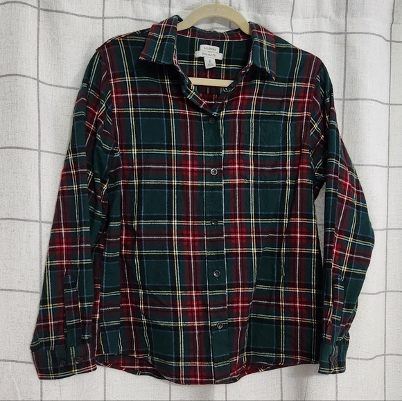 L.L.Bean Women's Princess Mary Scotch Plaid Flannel Tunic Shirt - Picture 1 of 6